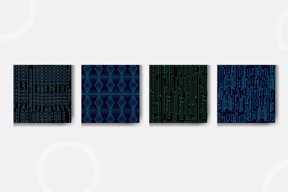 Download Set of Seamless Circuit Cyber Patterns - Patterns Collection