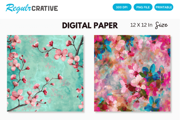 Download Colorful Blossom Digital Paper - Premium Resources
