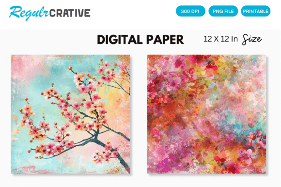 Download Colorful Blossom Digital Paper - Premium Resources