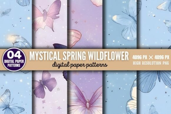 Download Mystical Spring Wildflower Patterns Digi - Patterns Collection
